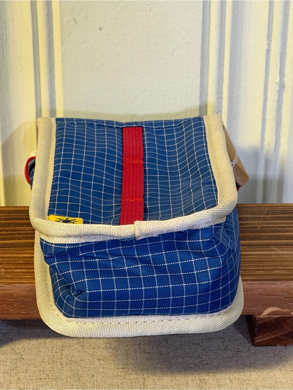 Long Weekend Camera Pouch Creme Multi Blue Grid Travel Case. NEW, no box - Picture 7 of 13